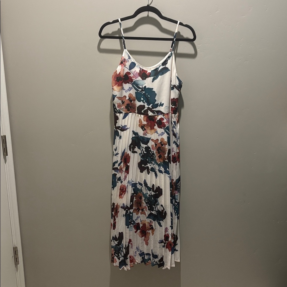 A New Day Floral Midi Slip Dress Easter Spring Summer White Medium M